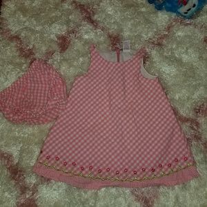 Pink and white dress